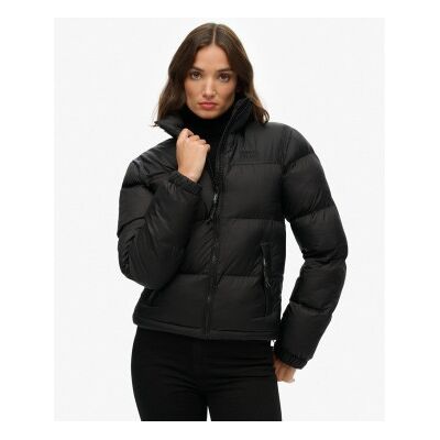 Superdry für Damen. W5011975A Schwarzer wattierter Mantel (M), Lässig, Nachhaltig, Recyceltes Nylon Superdry für Damen. W5011975A Schwarzer wattierter Mantel (M), Lässig, Nachhaltig, Recyceltes Nylon