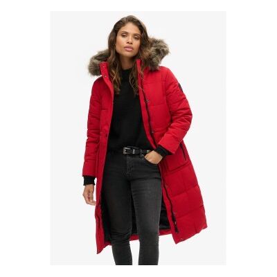 Superdry für Damen. W5011566A Everest Steppmantel lang rot (S), Lässig, Polyester Superdry für Damen. W5011566A Everest Steppmantel lang rot (S), Lässig, Polyester