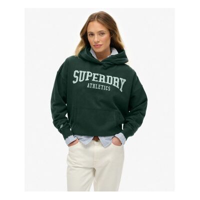 Superdry für Damen. W2012430A Athletic Essentials Entspanntes grünes Sweatshirt (L), Lässig, Baumwolle Superdry für Damen. W2012430A Athletic Essentials Entspanntes grünes Sweatshirt (L), Lässig, Baumwolle
