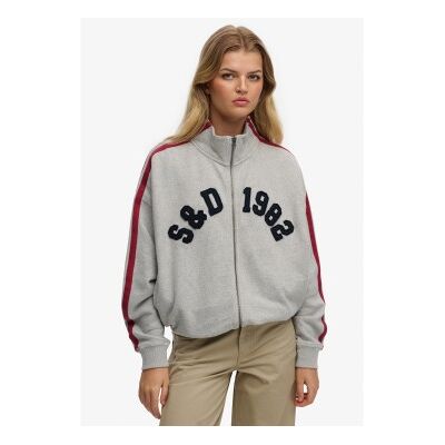 Superdry für Damen. W2012615A Athletic Loose Jacket grau (XS), Lässig, Sportlich, Baumwolle Superdry für Damen. W2012615A Athletic Loose Jacket grau (XS), Lässig, Sportlich, Baumwolle