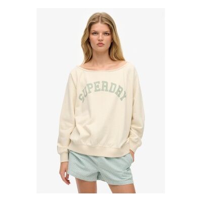 Superdry für Damen. W2012424A Sweatshirt Athletic Essential Bardot off-white (S), Weiß, Lässig, Baumwolle Superdry für Damen. W2012424A Sweatshirt Athletic Essential Bardot off-white (S), Weiß, Lässig, Baumwolle