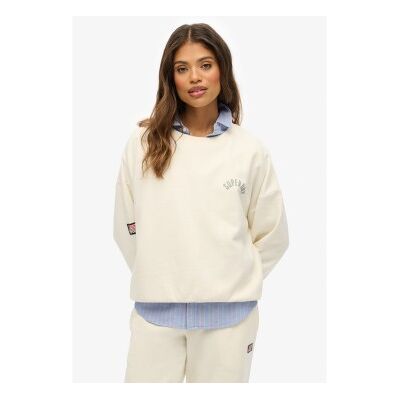 Superdry für Damen. W2012446A Athletic Relaxed Bedrucktes Crew-Sweatshirt off-white (XL), Beige, Lässig, Baumwolle Superdry für Damen. W2012446A Athletic Relaxed Bedrucktes Crew-Sweatshirt off-white (XL), Beige, Lässig, Baumwolle