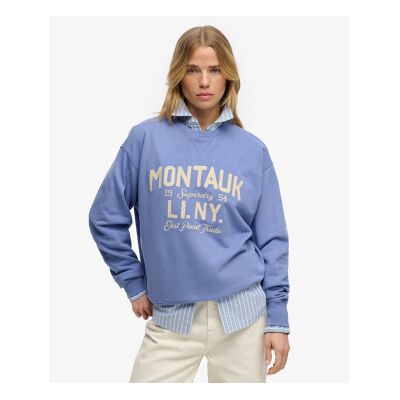 Superdry für Damen. W2012580A Beach Club Lose Sweatshirt blau (XS), Lässig, Baumwolle Superdry für Damen. W2012580A Beach Club Lose Sweatshirt blau (XS), Lässig, Baumwolle