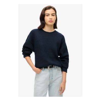 Superdry für Damen. W6110579A Gebürsteter Pullover schwarz (M), Lässig, Acryl Superdry für Damen. W6110579A Gebürsteter Pullover schwarz (M), Lässig, Acryl