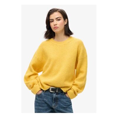 Superdry für Damen. W6110579A Gebürsteter Pullover gelb (M), Lässig, Acryl Superdry für Damen. W6110579A Gebürsteter Pullover gelb (M), Lässig, Acryl
