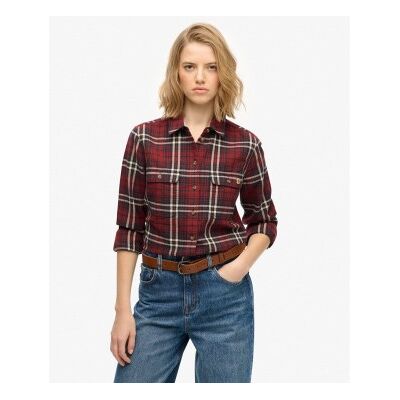 Superdry für Damen. W4010513A Holzfällerhemd aus Flanell rot (L), Lässig, Baumwolle, Langarm Superdry für Damen. W4010513A Holzfällerhemd aus Flanell rot (L), Lässig, Baumwolle, Langarm