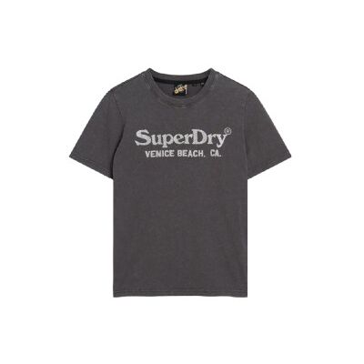 Superdry für Damen. W1011403A T-Shirt mit grauem Metallic-Finish (XS), Lässig, Baumwolle, Kurzarm Superdry für Damen. W1011403A T-Shirt mit grauem Metallic-Finish (XS), Lässig, Baumwolle, Kurzarm