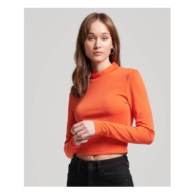 Superdry für Damen. W6011737A Langarm-T-Shirt mit offenem Rücken orange (M), Lässig Superdry für Damen. W6011737A Langarm-T-Shirt mit offenem Rücken orange (M), Lässig