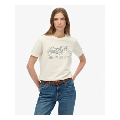 Superdry für Damen. W1011850A Insutry Worker T-shirt beige (M), Lässig, Baumwolle, Kurzarm Superdry für Damen. W1011850A Insutry Worker T-shirt beige (M), Lässig, Baumwolle, Kurzarm
