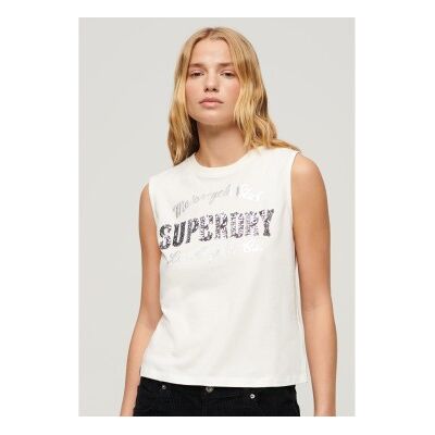 Superdry für Damen. W6011899A Enges T-shirt weiß (S), Lässig, Baumwolle, Ärmellos / Hosenträger Superdry für Damen. W6011899A Enges T-shirt weiß (S), Lässig, Baumwolle, Ärmellos / Hosenträger