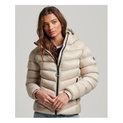 Superdry für Damen. W5011593A Fuji beige Kapuzen-Steppjacke mit Kapuze (S), Lässig, Polyester Superdry für Damen. W5011593A Fuji beige Kapuzen-Steppjacke mit Kapuze (S), Lässig, Polyester