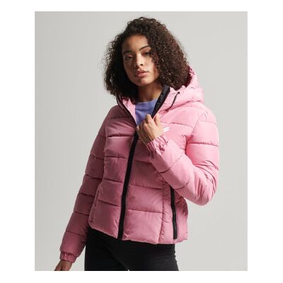 Superdry für Damen. W5010964A Spirit Sports Steppjacke mit Kapuze Rosa (S), Lässig, Polyester Superdry für Damen. W5010964A Spirit Sports Steppjacke mit Kapuze Rosa (S), Lässig, Polyester
