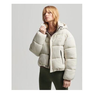 Superdry für Damen. W5011265A Kurze Steppjacke Cocoon weiß (L), Lässig, Nylon Superdry für Damen. W5011265A Kurze Steppjacke Cocoon weiß (L), Lässig, Nylon