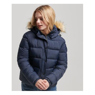 Superdry für Damen. W5011569A Steppjacke Kurz navy (S), Lässig, Polyester, Nachhaltig, Marine Superdry für Damen. W5011569A Steppjacke Kurz navy (S), Lässig, Polyester, Nachhaltig, Marine