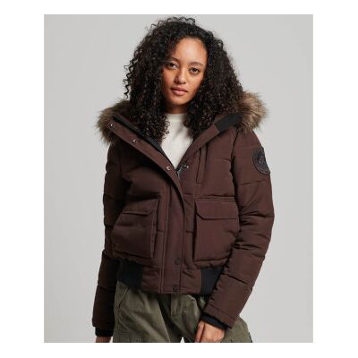 Superdry für Damen. W5011576A Everest braun gesteppte Bomberjacke mit Kapuze (M), Lässig, Polyester Superdry für Damen. W5011576A Everest braun gesteppte Bomberjacke mit Kapuze (M), Lässig, Polyester