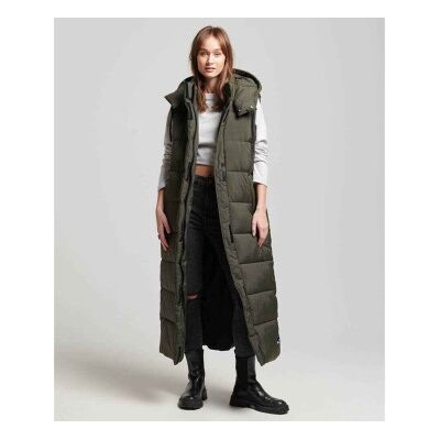 Superdry für Damen. W5011644A Ripstop-Kapuzenweste lang grün (S), Lässig, Recyceltes Polyester, Nachhaltig Superdry für Damen. W5011644A Ripstop-Kapuzenweste lang grün (S), Lässig, Recyceltes Polyester, Nachhaltig