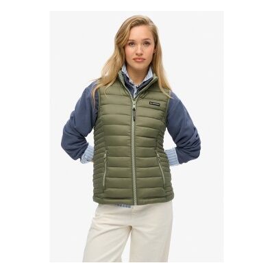 Superdry für Damen. W5011892A Fuji Lite wattierte Weste grün (M), Lässig, Nylon Superdry für Damen. W5011892A Fuji Lite wattierte Weste grün (M), Lässig, Nylon