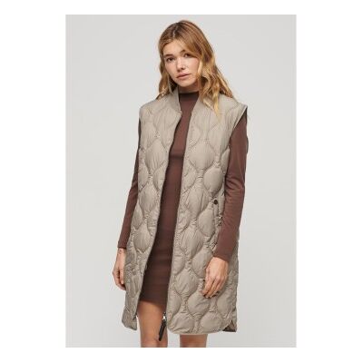 Superdry für Damen. W5011659A Lange Weste mit Futter von Studios in Beige (M), Lässig, Recyceltes Polyester Superdry für Damen. W5011659A Lange Weste mit Futter von Studios in Beige (M), Lässig, Recyceltes Polyester