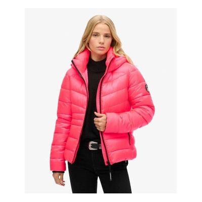 Superdry für Damen. W5011724A Fuji Steppjacke mit Kapuze Rosa (XS), Lässig, Polyester Superdry für Damen. W5011724A Fuji Steppjacke mit Kapuze Rosa (XS), Lässig, Polyester