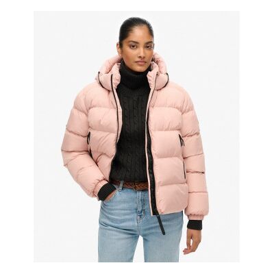Superdry für Damen. W5011996A Stanton Steppjacke mit Kapuze Rosa (M), Lässig, Polyester Superdry für Damen. W5011996A Stanton Steppjacke mit Kapuze Rosa (M), Lässig, Polyester