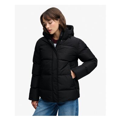 Superdry für Damen. W5012178A Schwarze, sportliche 5-Baffle-Steppjacke mit Kapuze (XS), Lässig, Polyester Superdry für Damen. W5012178A Schwarze, sportliche 5-Baffle-Steppjacke mit Kapuze (XS), Lässig, Polyester