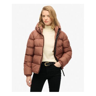 Superdry für Damen. W5011996A Sportliche Steppjacke mit nackter Kapuze (M), Braun, Lässig, Recyceltes Polyester Superdry für Damen. W5011996A Sportliche Steppjacke mit nackter Kapuze (M), Braun, Lässig, Recyceltes Polyester