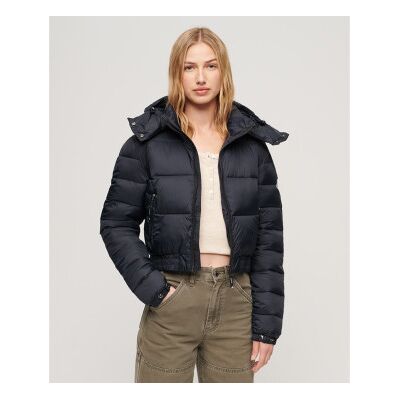 Superdry für Damen. W5011682A Kurze Kapuzenjacke Fuji navy (L), Lässig, Nylon, Marine Superdry für Damen. W5011682A Kurze Kapuzenjacke Fuji navy (L), Lässig, Nylon, Marine