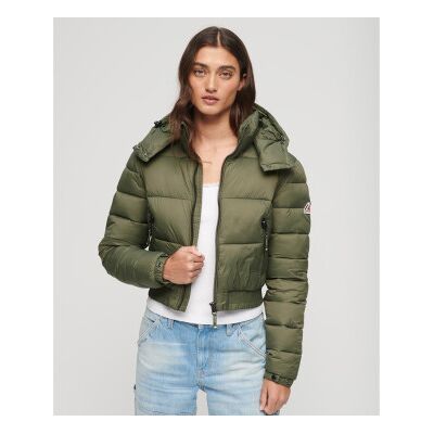 Superdry für Damen. W5011682A Kurze Kapuzenjacke Fuji grün (XL), Lässig, Nylon Superdry für Damen. W5011682A Kurze Kapuzenjacke Fuji grün (XL), Lässig, Nylon