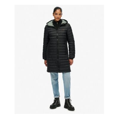 Superdry für Damen. W5011972A Kapuze Fuji Lite Mid Padded Jacket schwarz (S), Lässig, Nylon Superdry für Damen. W5011972A Kapuze Fuji Lite Mid Padded Jacket schwarz (S), Lässig, Nylon