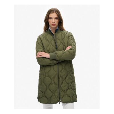 Superdry für Damen. W5011932A Lange Steppjacke grün (L), Lässig, Polyester Superdry für Damen. W5011932A Lange Steppjacke grün (L), Lässig, Polyester