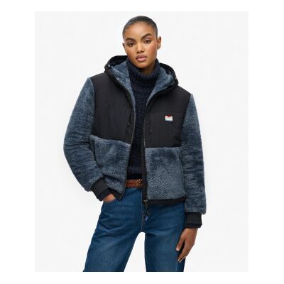 Superdry für Damen. W5012156A Super Soft Hybrid Jacke marineblau (M), Schwarz, Lässig, Polyester Superdry für Damen. W5012156A Super Soft Hybrid Jacke marineblau (M), Schwarz, Lässig, Polyester