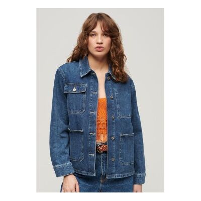 Superdry für Damen. W5011677A Jeansjacke Chore blau (S), Lässig, Baumwolle, Denim, Langarm Superdry für Damen. W5011677A Jeansjacke Chore blau (S), Lässig, Baumwolle, Denim, Langarm