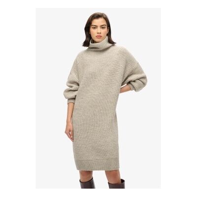Superdry für Damen. W8011763A Beigefarbenes, klobiges Kleid (L), Lässig, Acryl, Langarm Superdry für Damen. W8011763A Beigefarbenes, klobiges Kleid (L), Lässig, Acryl, Langarm