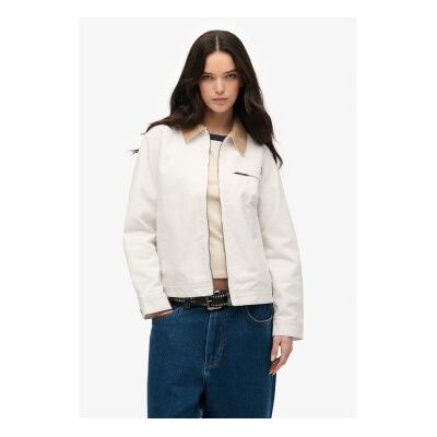 Superdry für Damen. W5011872A Ranch-Jacke weiß (L), Lässig, Recyceltes Polyester, Nachhaltig Superdry für Damen. W5011872A Ranch-Jacke weiß (L), Lässig, Recyceltes Polyester, Nachhaltig