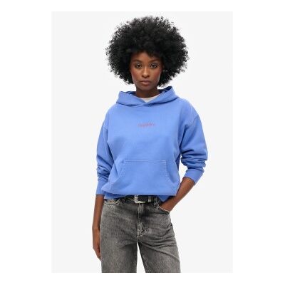 Superdry für Damen. W2012169A Lockeres Kapuzensweatshirt mit City-Logo blau (M), Lässig, Baumwolle Superdry für Damen. W2012169A Lockeres Kapuzensweatshirt mit City-Logo blau (M), Lässig, Baumwolle