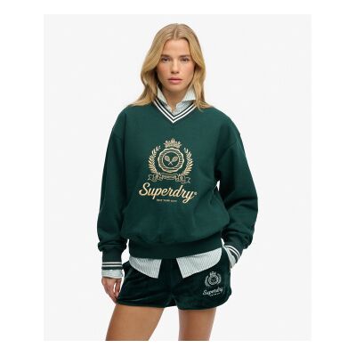 Superdry für Damen. W2012589A Country Club Sweatshirt grün (S), Lässig, Baumwolle Superdry für Damen. W2012589A Country Club Sweatshirt grün (S), Lässig, Baumwolle