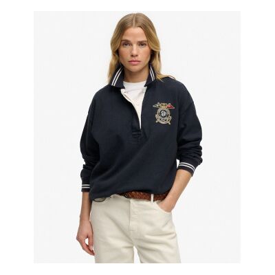 Superdry für Damen. W6012211A Crest Rugby Sweatshirt Marineblau (8), Lässig, Baumwolle, Langarm Superdry für Damen. W6012211A Crest Rugby Sweatshirt Marineblau (8), Lässig, Baumwolle, Langarm