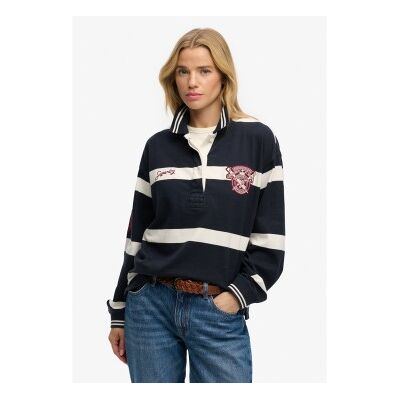 Superdry für Damen. W6012214A Polo Rugby Sweatshirt marineblau (L), Lässig, Baumwolle, Langarm Superdry für Damen. W6012214A Polo Rugby Sweatshirt marineblau (L), Lässig, Baumwolle, Langarm
