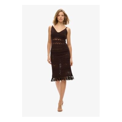 Superdry für Damen. W8011856A Braunes gehäkeltes Midikleid mit Quasten (S), Lässig, Ärmellos / Hosenträger, Bio-Baumwolle, Nachhaltig Superdry für Damen. W8011856A Braunes gehäkeltes Midikleid mit Quasten (S), Lässig, Ärmellos / Hosenträger, Bio-Baumwolle, Nachhaltig