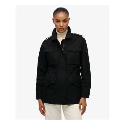 Superdry für Damen. W5011938A Verschönerte Field Jacket schwarz (M), Lässig, Baumwolle Superdry für Damen. W5011938A Verschönerte Field Jacket schwarz (M), Lässig, Baumwolle