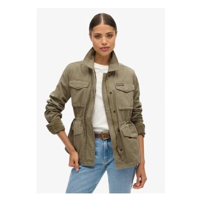 Superdry für Damen. W5011762A Bestickte Militärjacke M65 grün (S), Lässig, Baumwolle Superdry für Damen. W5011762A Bestickte Militärjacke M65 grün (S), Lässig, Baumwolle