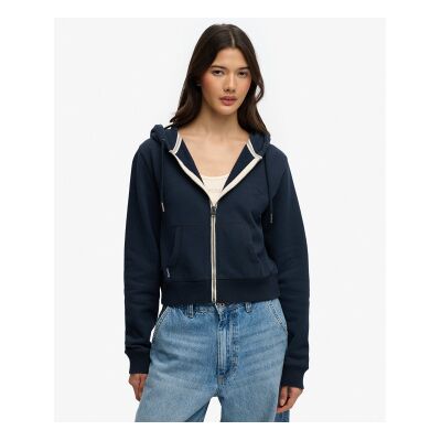 Superdry für Damen. W2012286A Essential Logo Cropped Ziphood navy (M), Lässig, Baumwolle, Marine Superdry für Damen. W2012286A Essential Logo Cropped Ziphood navy (M), Lässig, Baumwolle, Marine