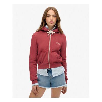 Superdry für Damen. W2012286A Sweatshirt Essential Logo Cropped Ziphood burgunderrot (S), Lässig, Baumwolle, Bordeaux Superdry für Damen. W2012286A Sweatshirt Essential Logo Cropped Ziphood burgunderrot (S), Lässig, Baumwolle, Bordeaux
