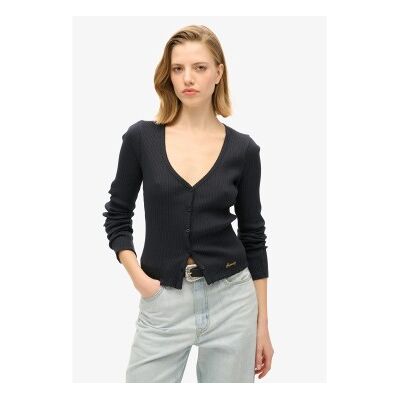 Superdry für Damen. W6011953A Essential Strickjacke navy (S/M), Lässig, Baumwolle, Marine Superdry für Damen. W6011953A Essential Strickjacke navy (S/M), Lässig, Baumwolle, Marine