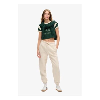 Superdry für Damen. W7011098A Jogginghose mit Gummizug und Essential-Logo an der Unterseite (XL), Beige, Lässig, Baumwolle Superdry für Damen. W7011098A Jogginghose mit Gummizug und Essential-Logo an der Unterseite (XL), Beige, Lässig, Baumwolle