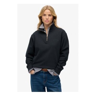 Superdry für Damen. W2012666A Sweatshirt Essential Logo Emb Half Zip marineblau (8), Lässig, Baumwolle, Langarm Superdry für Damen. W2012666A Sweatshirt Essential Logo Emb Half Zip marineblau (8), Lässig, Baumwolle, Langarm