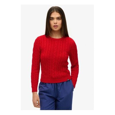 Superdry für Damen. W6110685A Essentials Slim Pullover rot (M), Lässig, Acryl Superdry für Damen. W6110685A Essentials Slim Pullover rot (M), Lässig, Acryl