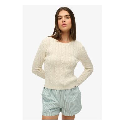 Superdry für Damen. W6110685A Essentials Schlanker beiger Pullover (XXS), Lässig, Acryl Superdry für Damen. W6110685A Essentials Schlanker beiger Pullover (XXS), Lässig, Acryl