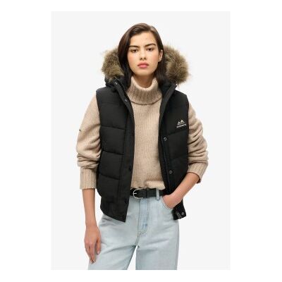 Superdry für Damen. W5011784A Weste Everest schwarz (L), Lässig, Recyceltes Polyester, Nachhaltig Superdry für Damen. W5011784A Weste Everest schwarz (L), Lässig, Recyceltes Polyester, Nachhaltig