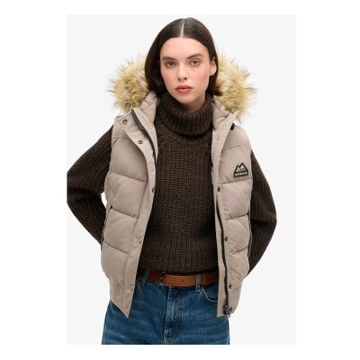 Superdry für Damen. W5011784A Weste Everest beige (M), Lässig, Recyceltes Polyester, Nachhaltig Superdry für Damen. W5011784A Weste Everest beige (M), Lässig, Recyceltes Polyester, Nachhaltig